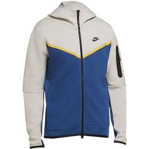 Nike | Shirts | Nike Tech Fleece Fullzip Hoodie Cream Iicourt Blueblack |  Poshmark